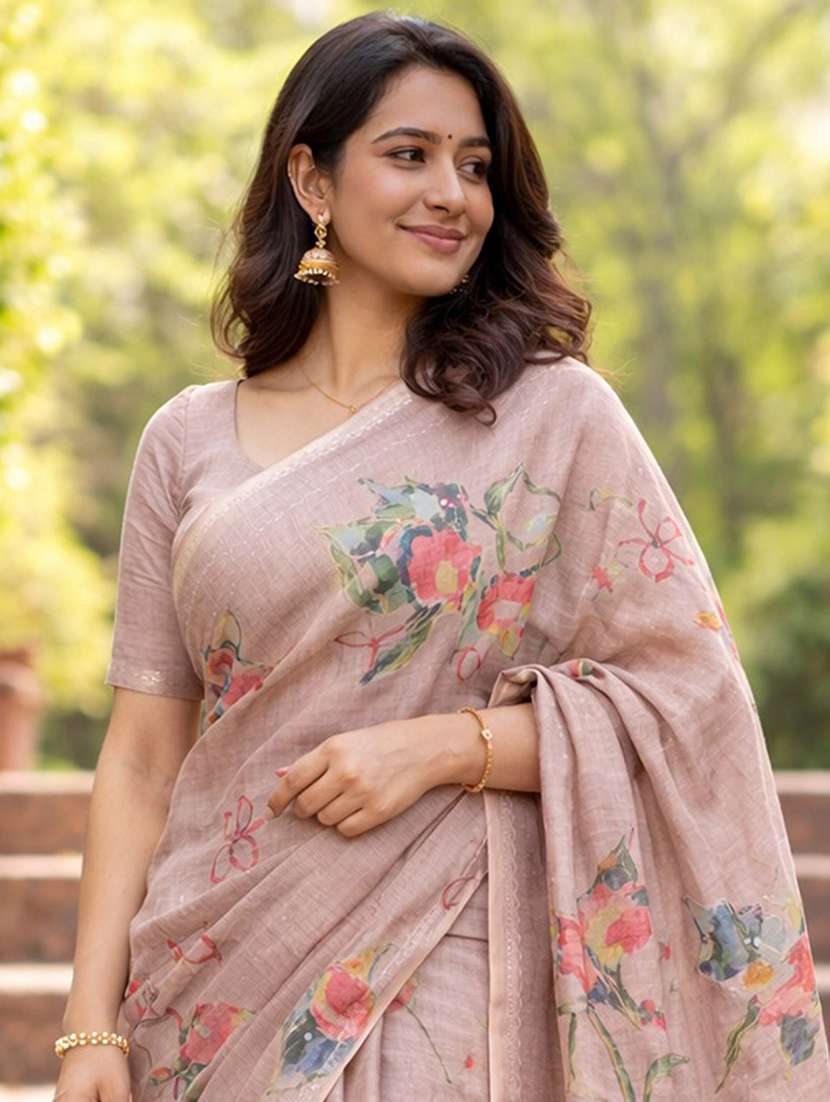 women floral printed saree with blouse - 22463459 -  Standard Image - 1