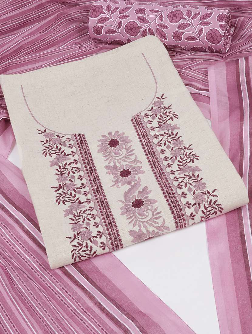 women solid with work unstitched suit set - 22463517 -  Standard Image - 1