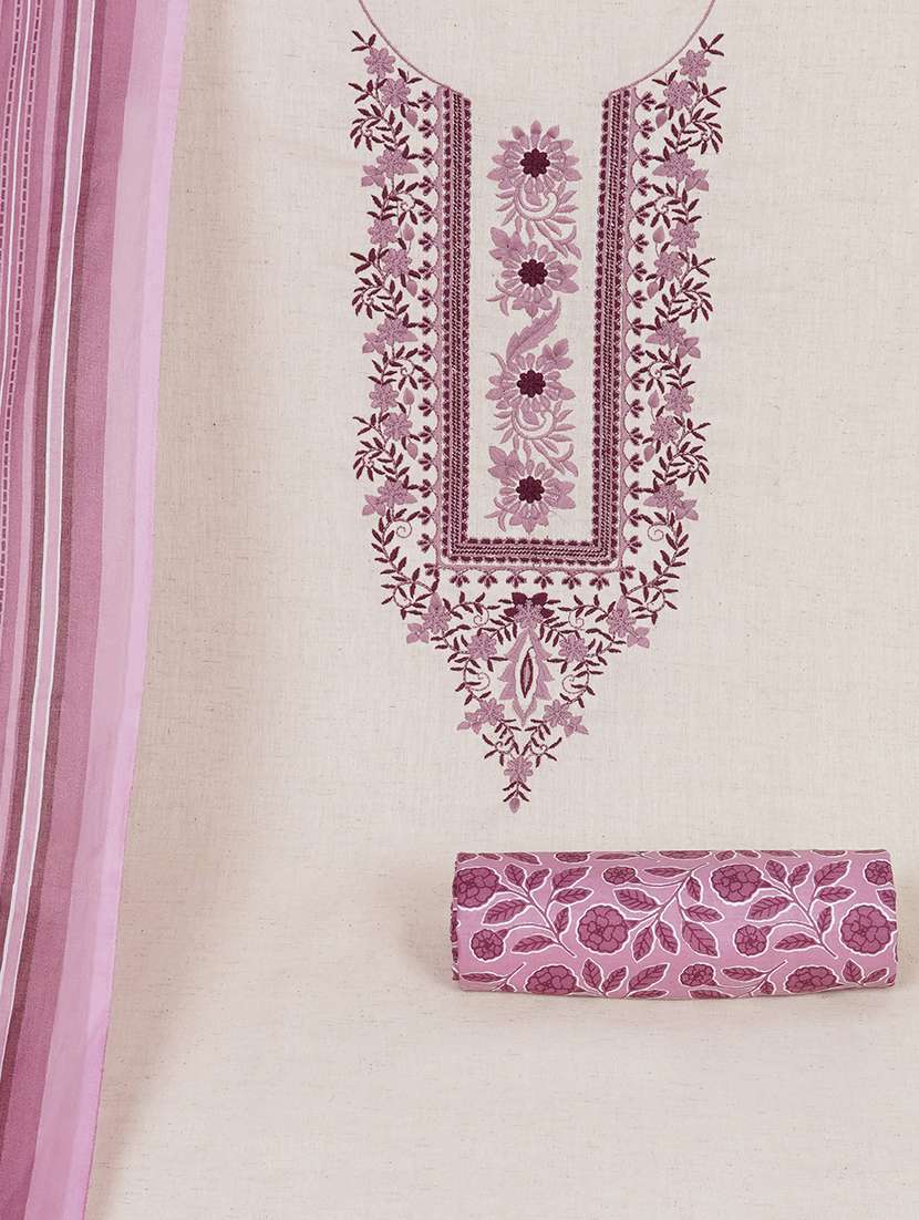 women solid with work unstitched suit set - 22463517 -  Standard Image - 4
