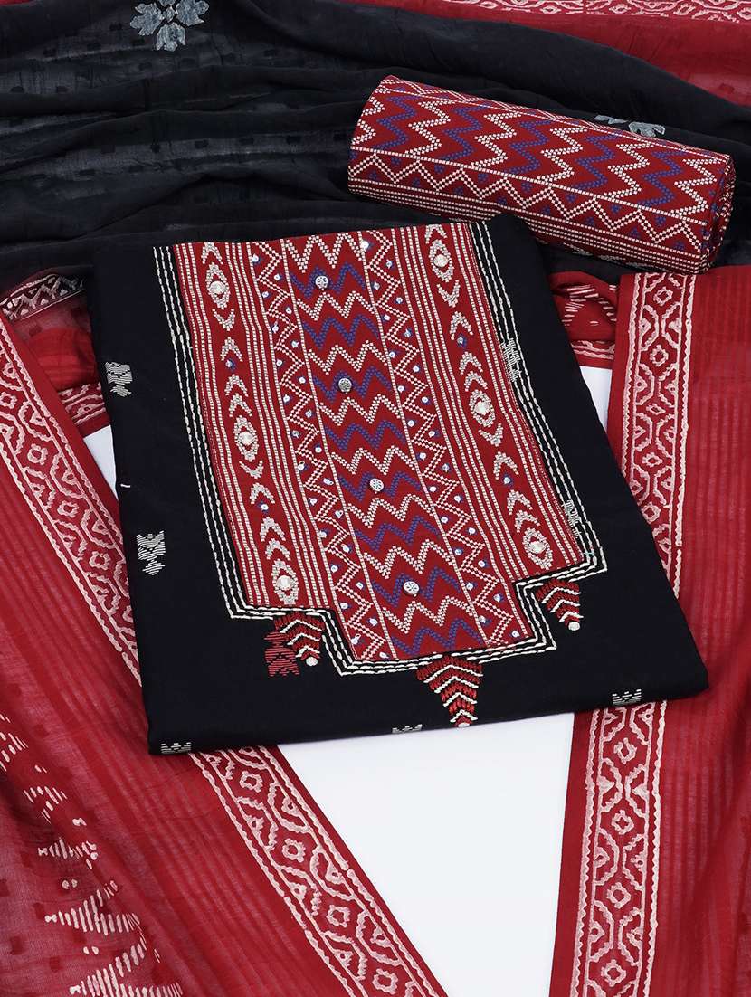 women printed unstitched suit set