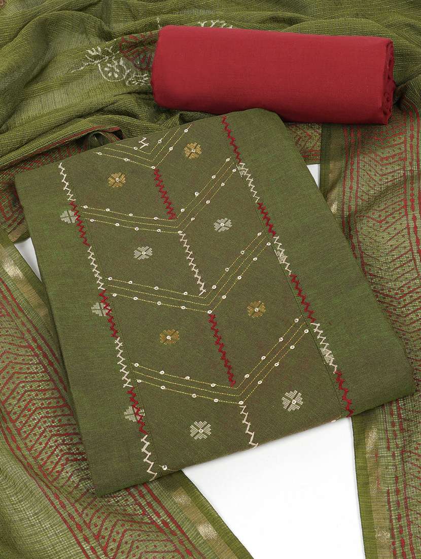 women self design unstitched suit set