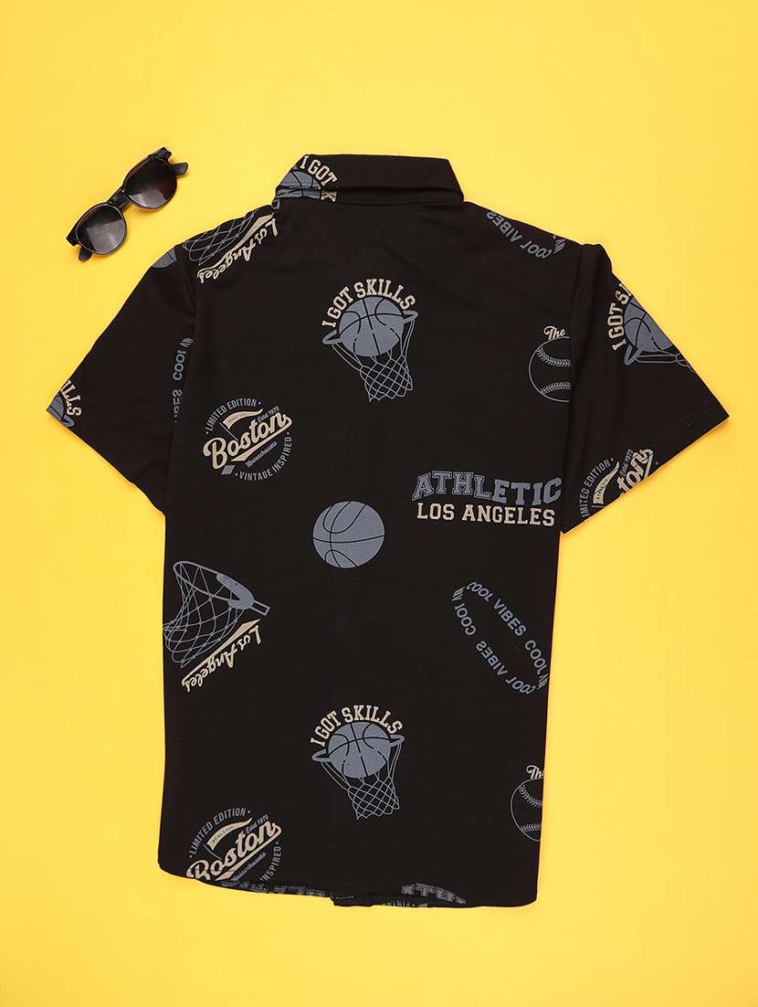 boys black cotton shirt - 22463561 -  Standard Image - 1