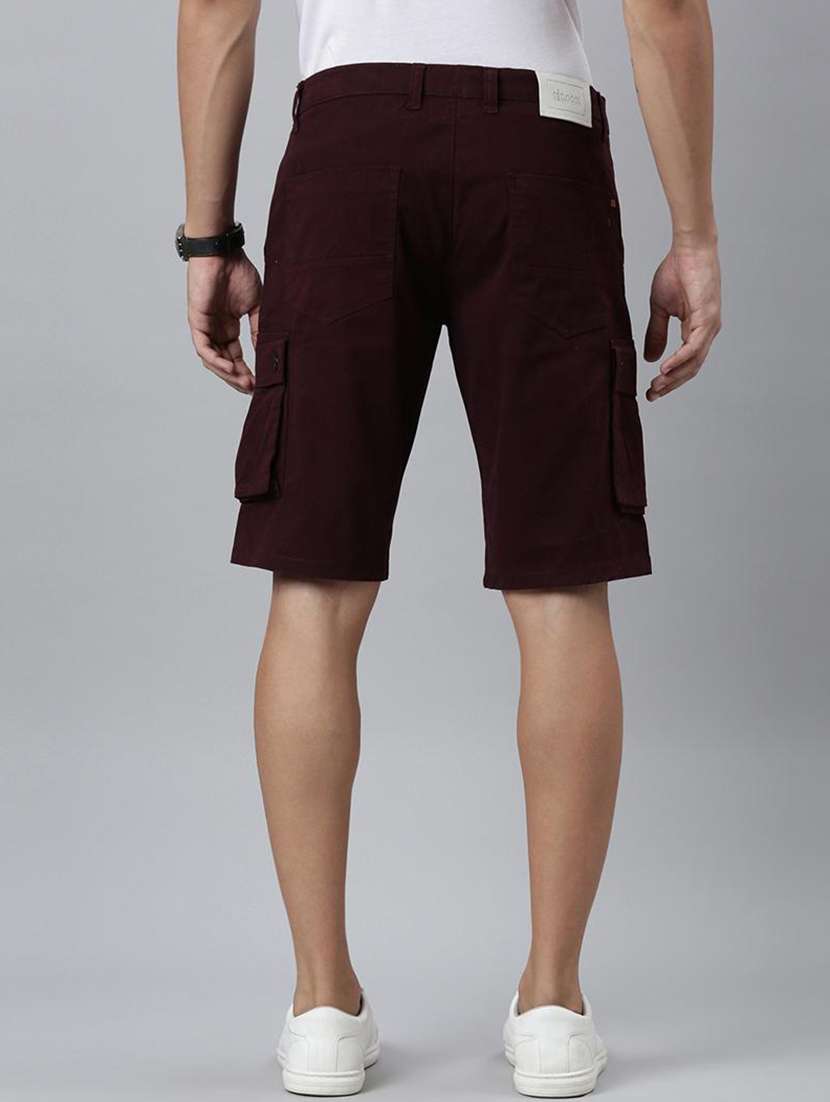 men maroon denim s short - 22463571 -  Standard Image - 4