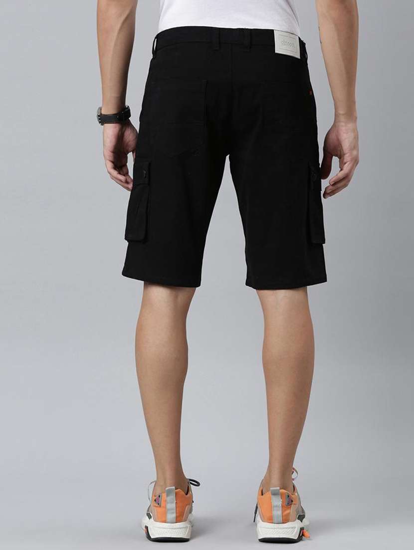 black cotton blend cargo style shorts - 22463572 -  Standard Image - 4