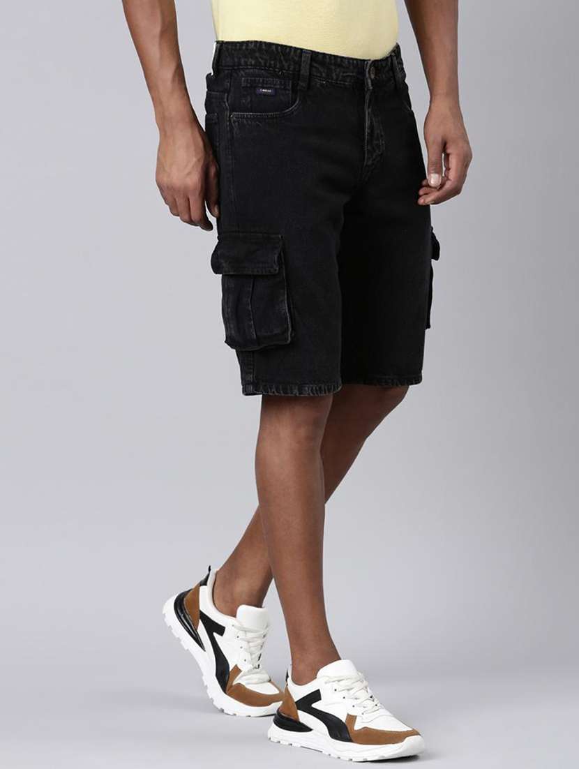 men blue denim cargo short - 22463575 -  Standard Image - 1