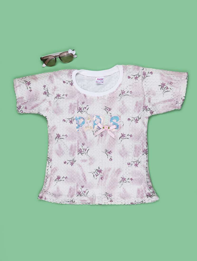 Girls Printed Short Sleeves Regular Fit Tee - 22463673 -  Standard Image - 1