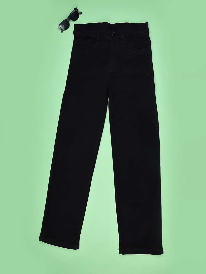 girls solid mid rise straight fit jeans - 22463809 -  Standard Image - 1