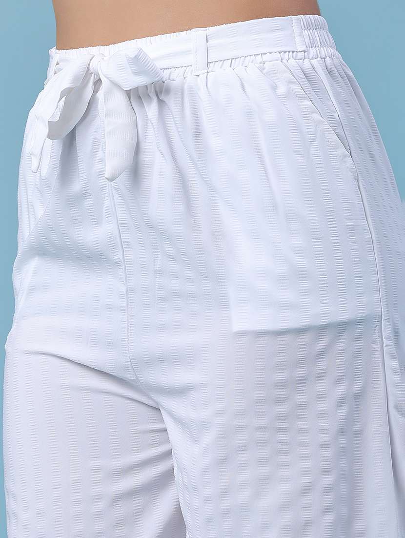 women self design mid rise wide leg trouser - 22464035 -  Standard Image - 1