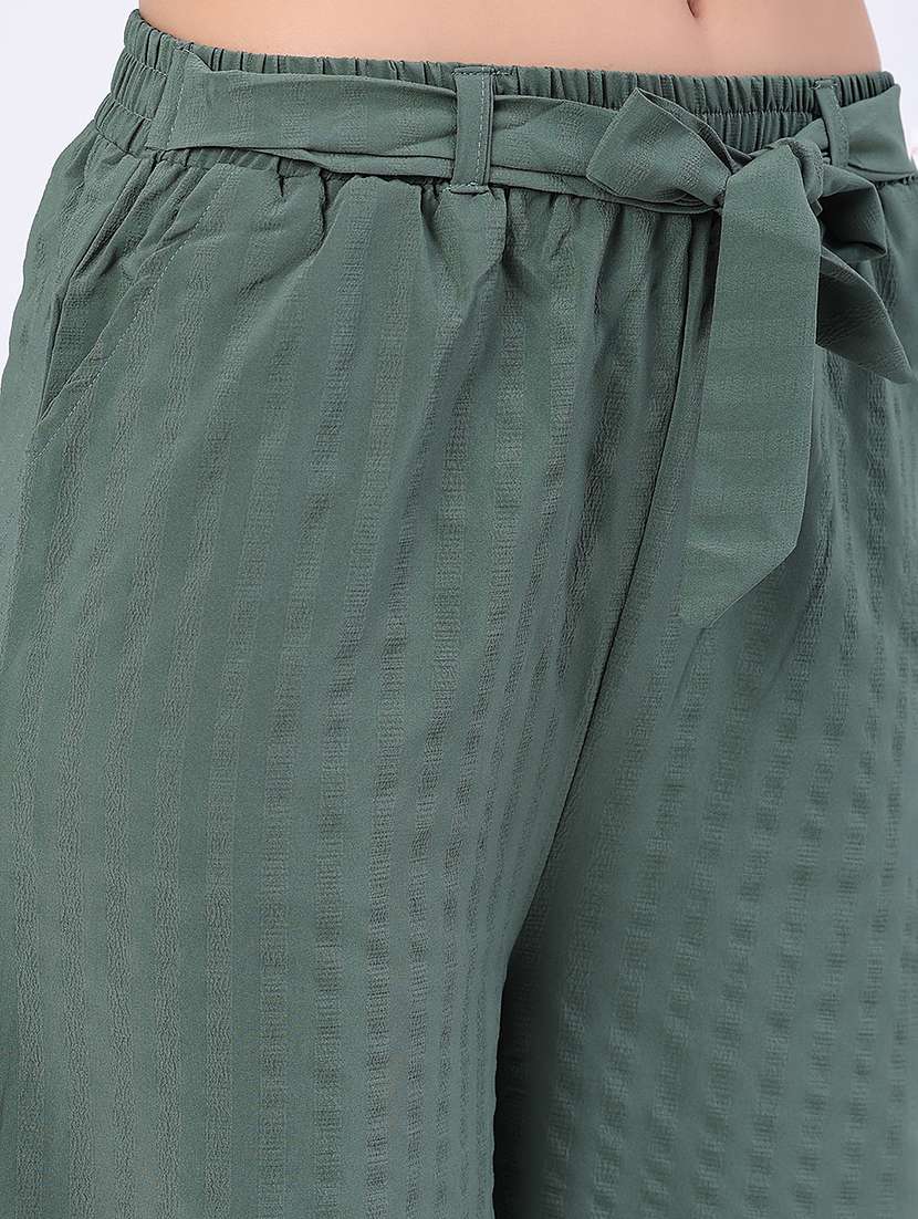 women self design mid rise wide leg trouser - 22464038 -  Standard Image - 1