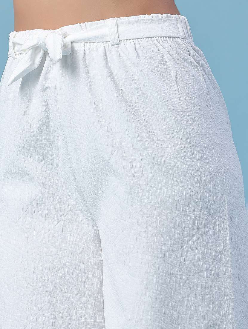 women self design mid rise wide leg trouser - 22464044 -  Standard Image - 1