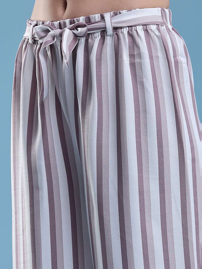 women printed mid rise wide leg trouser - 22464046 -  Standard Image - 1