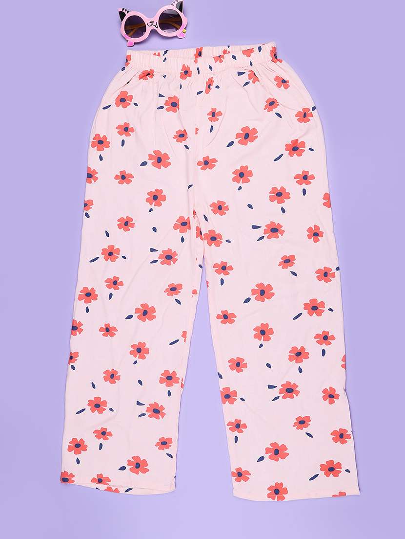 girls printed mid rise casual trouser - 22464064 -  Standard Image - 1