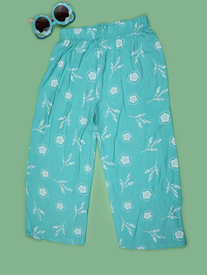 girls printed mid rise casual trouser - 22464067 -  Standard Image - 1