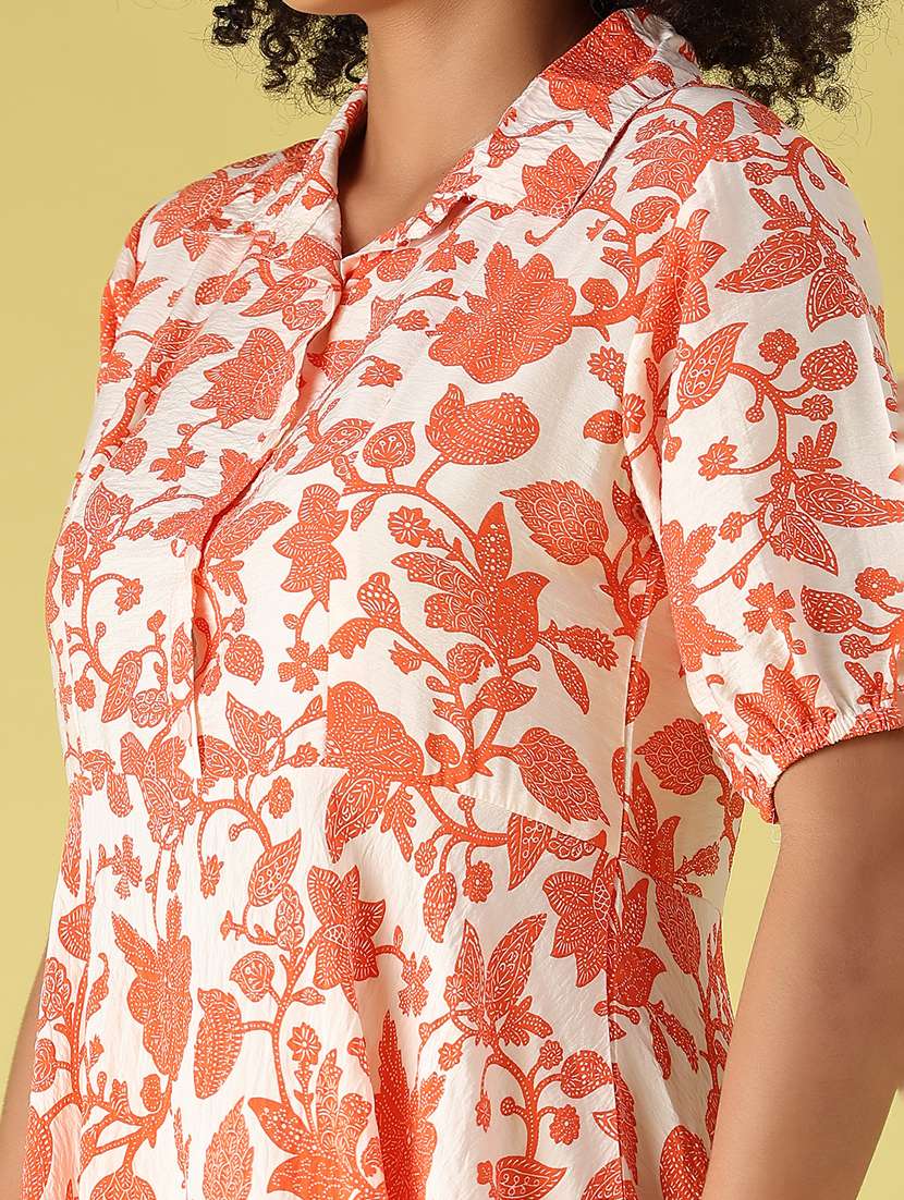 Women Printed Short Sleeves Fit And Flare Dress - 22464082 -  Standard Image - 1