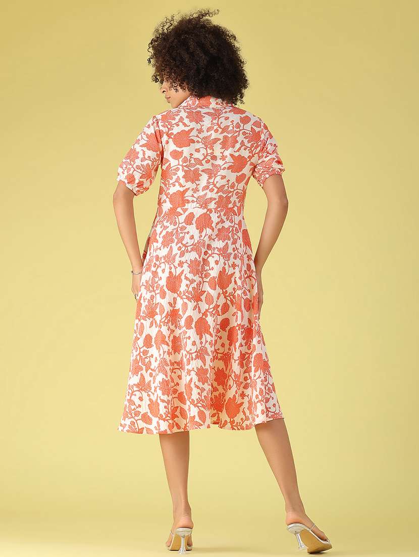 Women Printed Short Sleeves Fit And Flare Dress - 22464082 -  Standard Image - 4
