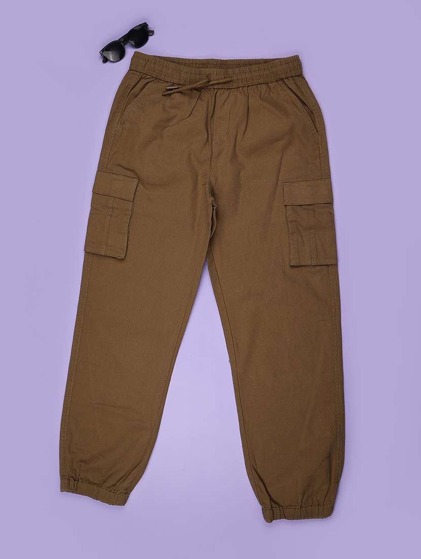 Boys Solid Mid Rise Regular Fit Jogger - 22464083 -  Standard Image - 1
