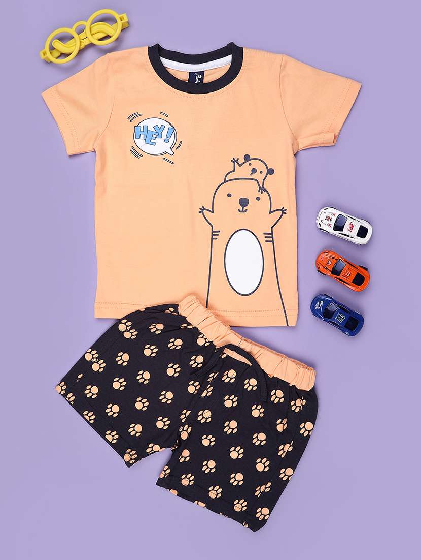 Kids Printed Short Sleeves T-shirt And Shorts Set - 22464185 -  Standard Image - 1