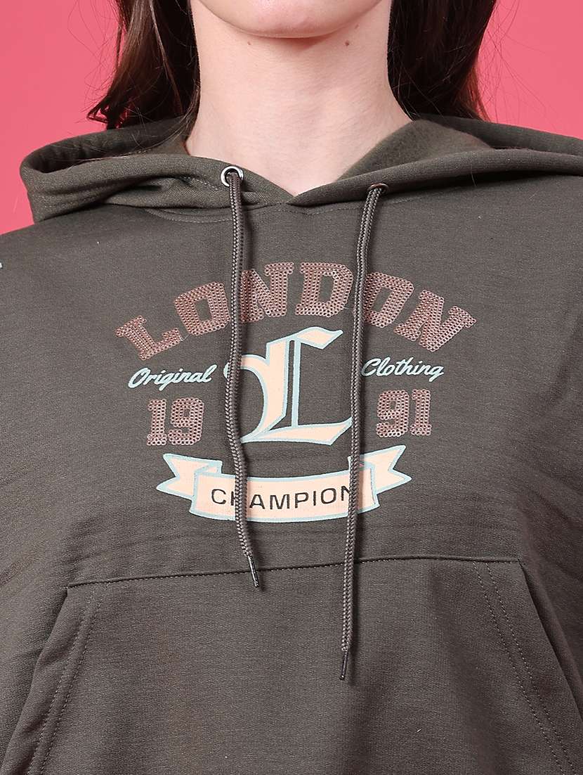 Women Printed Long Sleeves Hooded Sweatshirt - 22464265 -  Standard Image - 1