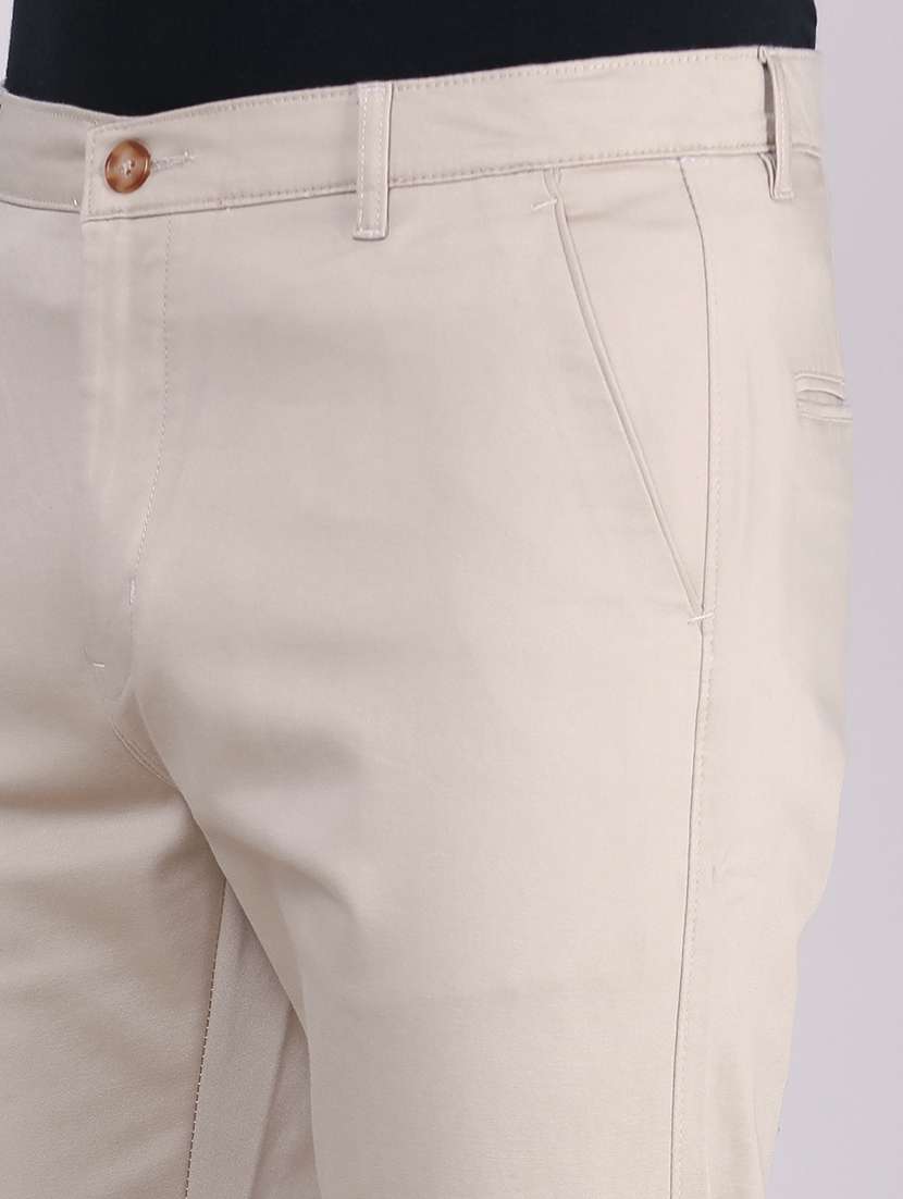 Men Solid Mid Rise Chinos Casual Trouser - 22464419 -  Standard Image - 1