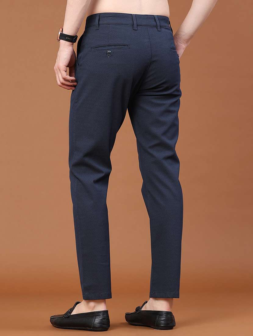 Men Solid Mid Rise Chinos Casual Trouser - 22464421 -  Standard Image - 4