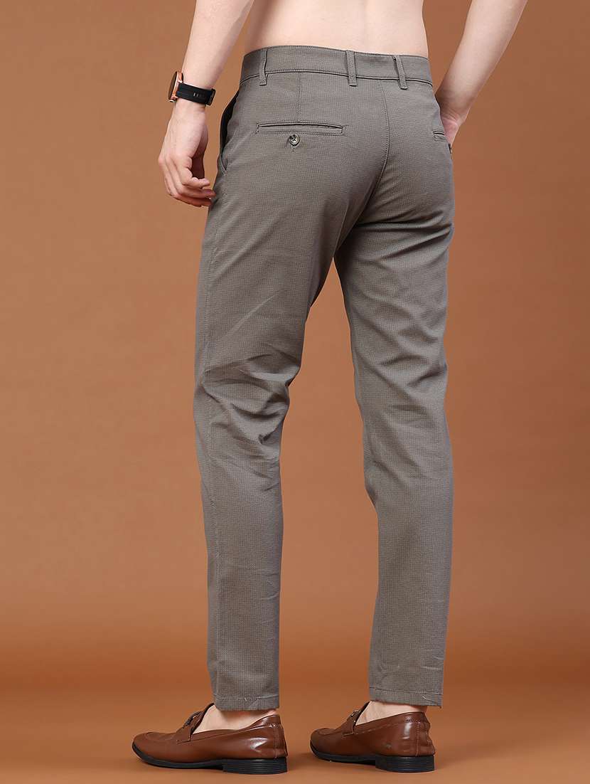 Men Solid Mid Rise Chinos Casual Trouser - 22464426 -  Standard Image - 4
