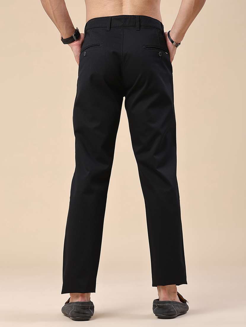 Men Solid Mid Rise Chinos Casual Trouser - 22464430 -  Standard Image - 4