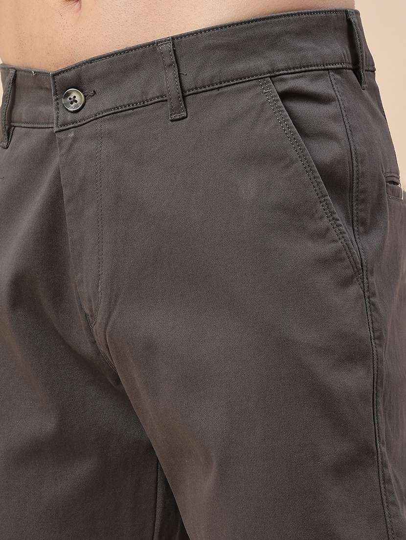 Men Solid Mid Rise Chinos Casual Trouser - 22464436 -  Standard Image - 1
