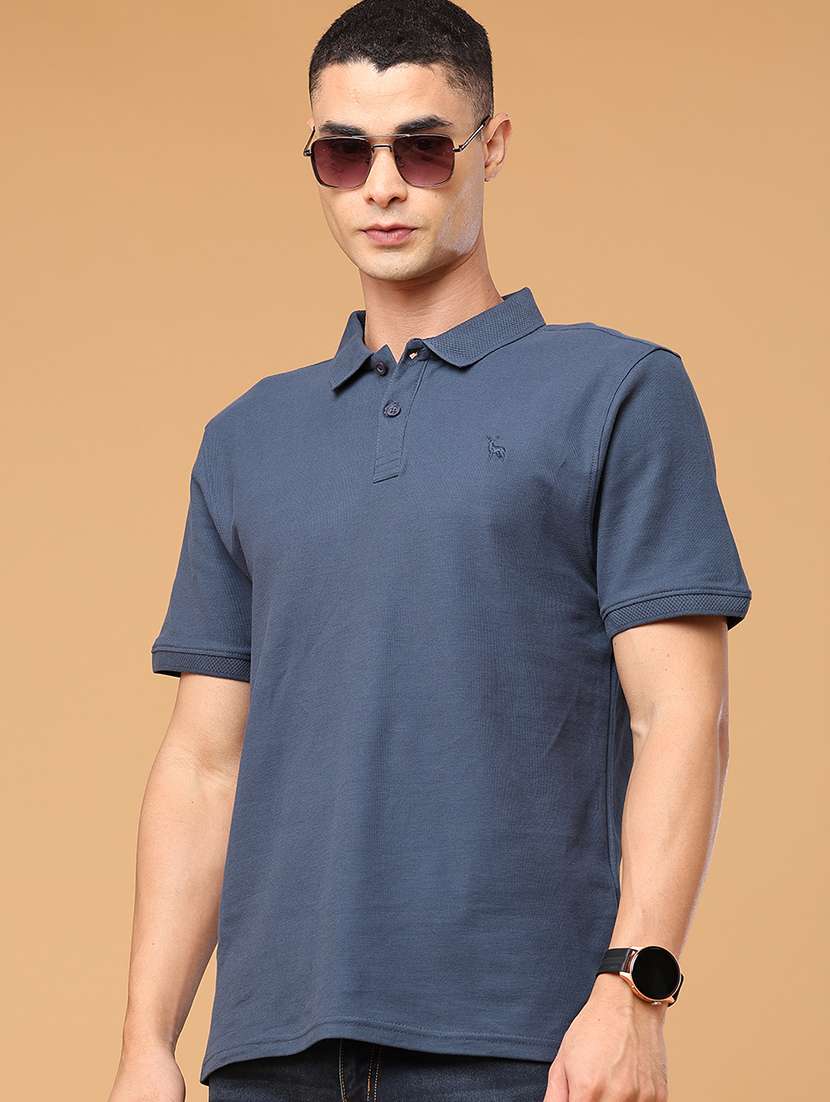men solid short sleeve regular fit polo t-shirt