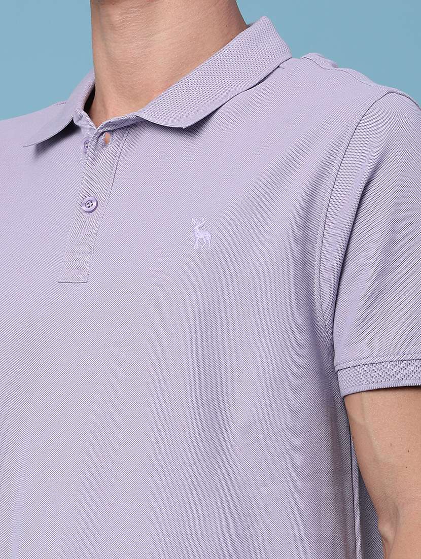 men solid short sleeve regular fit polo t-shirt - 22464501 -  Standard Image - 1