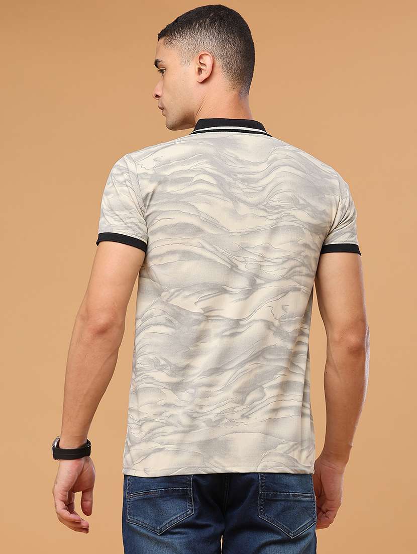 Men Printed Short Sleeve Regular Fit Polo T-shirt - 22464523 -  Standard Image - 4
