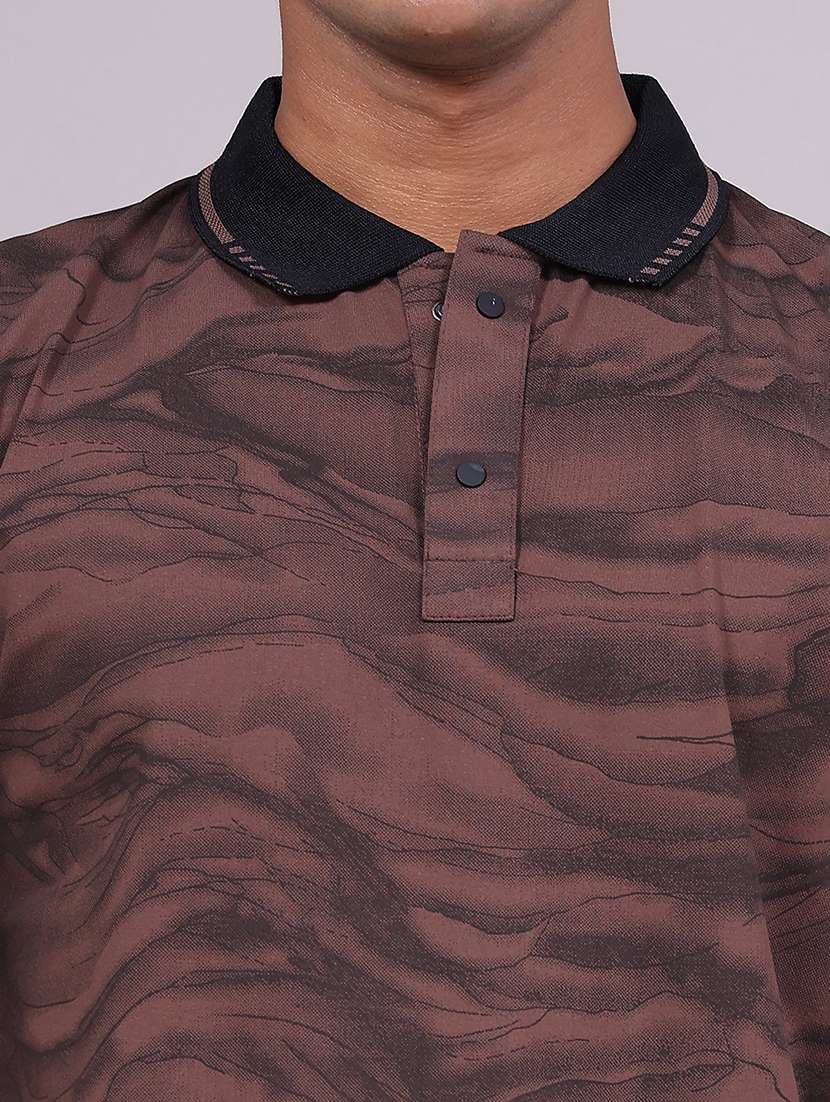 Men Printed Short Sleeve Regular Fit Polo T-shirt - 22464527 -  Standard Image - 1