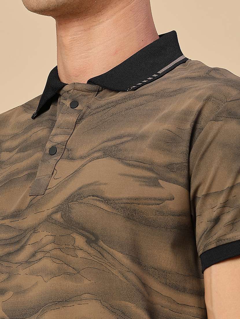 Men Printed Short Sleeve Regular Fit Polo T-shirt - 22464531 -  Standard Image - 1