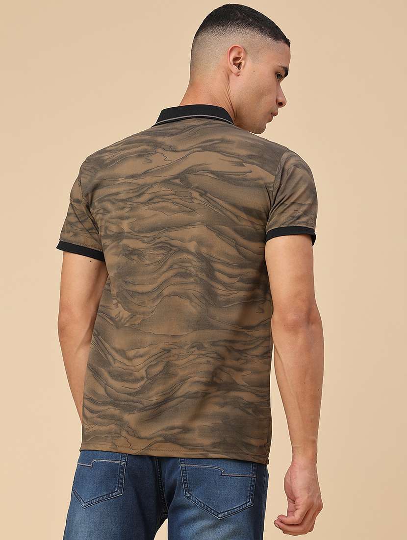 Men Printed Short Sleeve Regular Fit Polo T-shirt - 22464531 -  Standard Image - 4