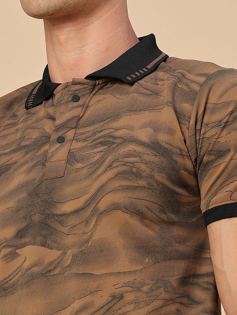 Men Printed Short Sleeve Regular Fit Polo T-shirt - 22464532 -  Standard Image - 1