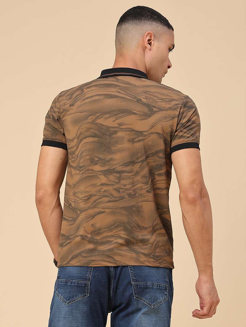 Men Printed Short Sleeve Regular Fit Polo T-shirt - 22464532 -  Standard Image - 4