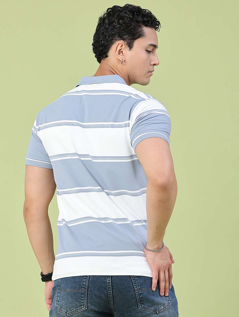 men color block short sleeve slim fit polo t-shirt - 22464551 -  Standard Image - 4