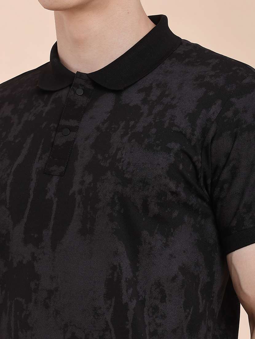 men printed short sleeve slim fit polo t-shirt - 22464592 -  Standard Image - 1