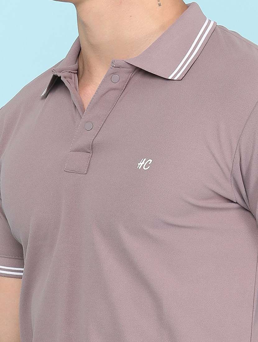 Men Solid Short Sleeve Regular Fit Polo T-shirt - 22464607 -  Standard Image - 1