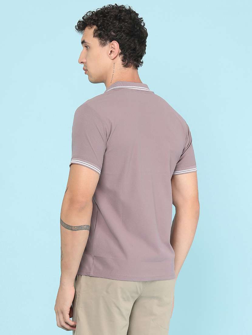 Men Solid Short Sleeve Regular Fit Polo T-shirt - 22464607 -  Standard Image - 4