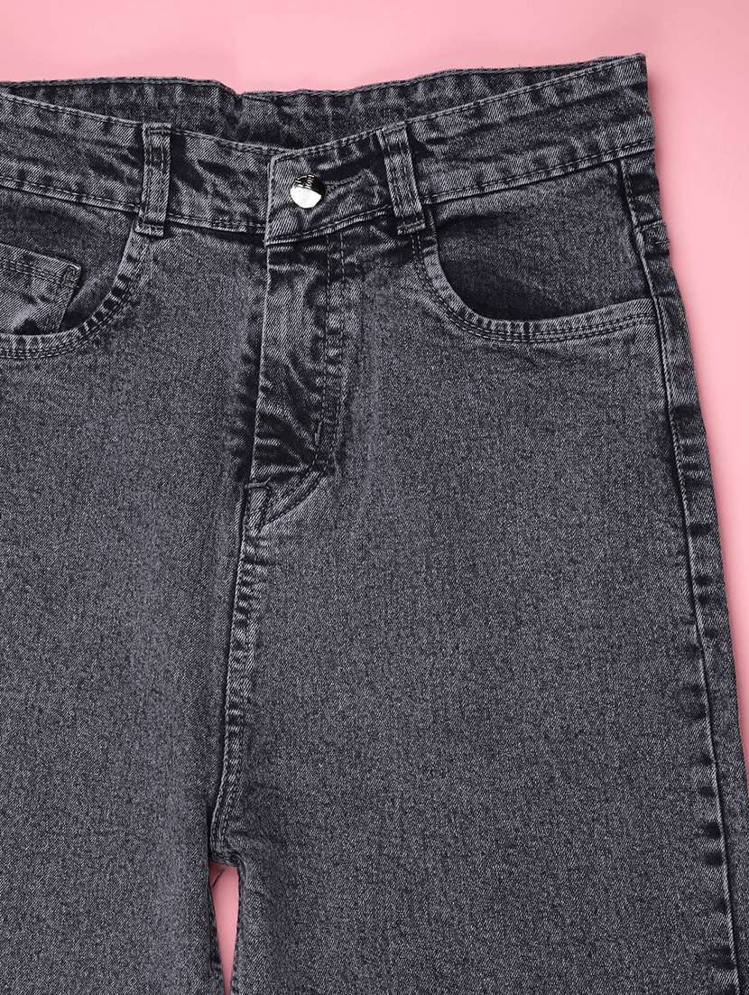 women washed mid rise straight fit jeans - 22464666 -  Standard Image - 1