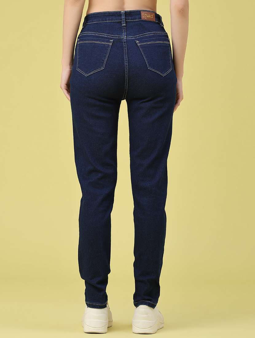 women solid high rise slim fit jeans - 22464676 -  Standard Image - 4