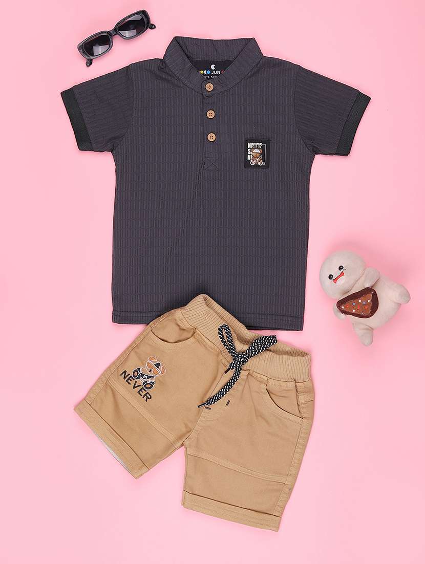 boys self design short sleeves t-shirt and shorts set - 22464754 -  Standard Image - 1