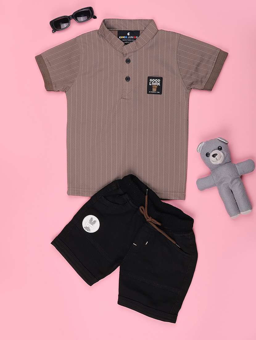 boys self design short sleeves t-shirt and shorts set - 22464759 -  Standard Image - 1