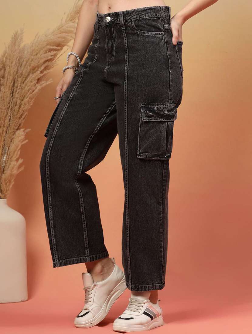 women grey denim jeans - 22464775 -  Standard Image - 1