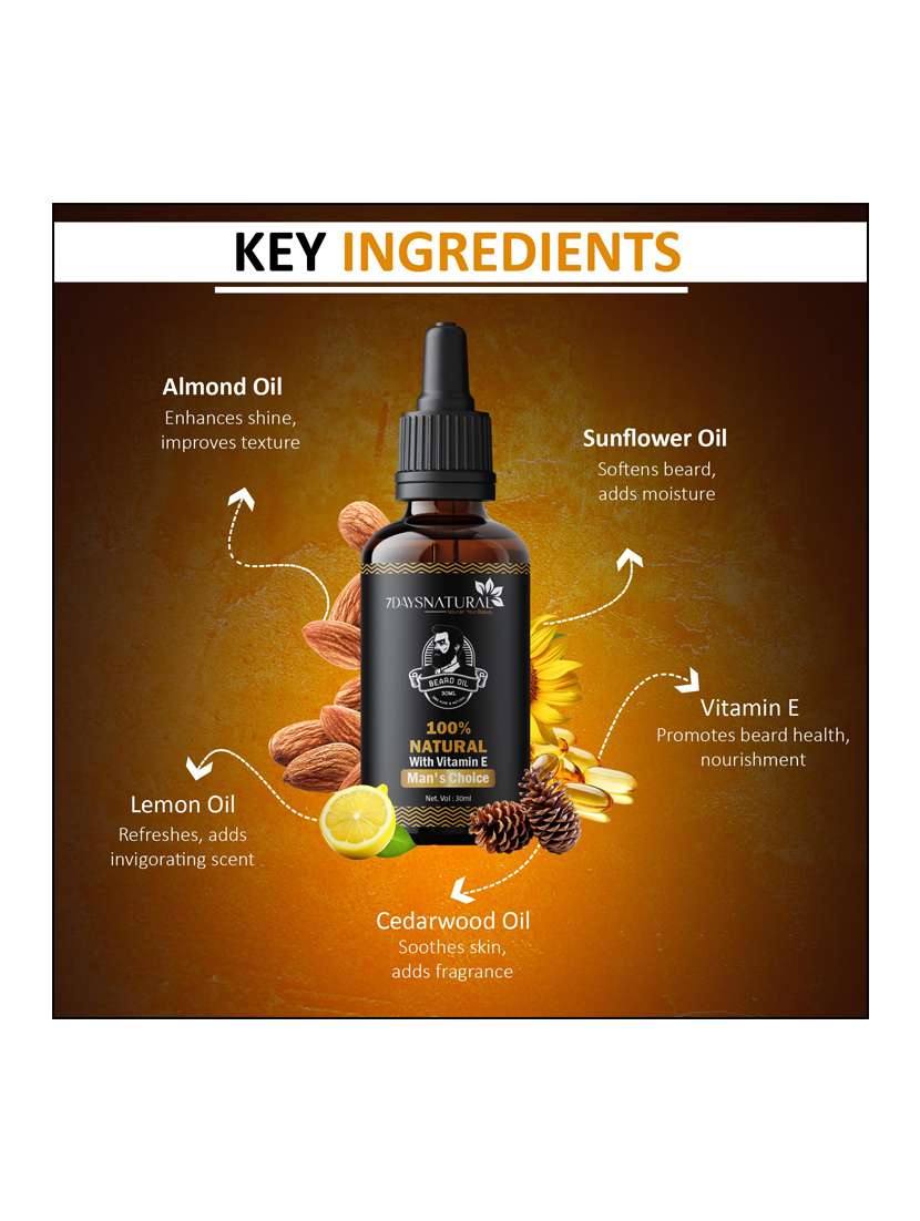 7 days beard oil for thicker & longer beard 30ml - 22464776 -  Standard Image - 1