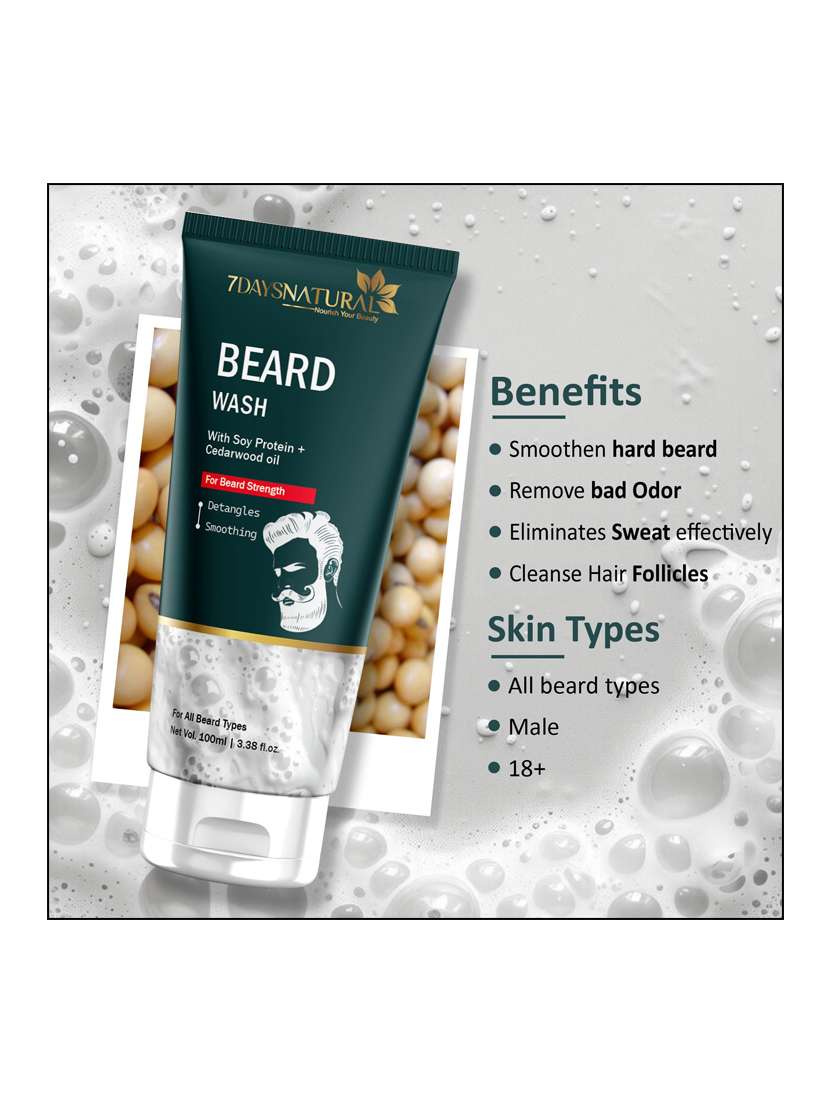 7daysnatural beard face wash for men with neem extract 100ml - 22464779 -  Standard Image - 1
