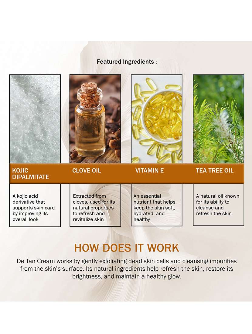 7daysnatural de tan removal cream with kojic acid and clove oil 100g - 22464794 -  Standard Image - 1