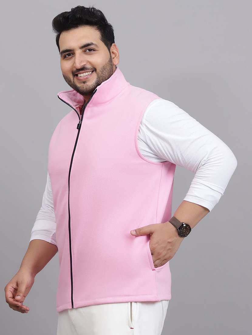 Men Pink Cotton Blend Casual Jacket - 22464884 -  Standard Image - 1