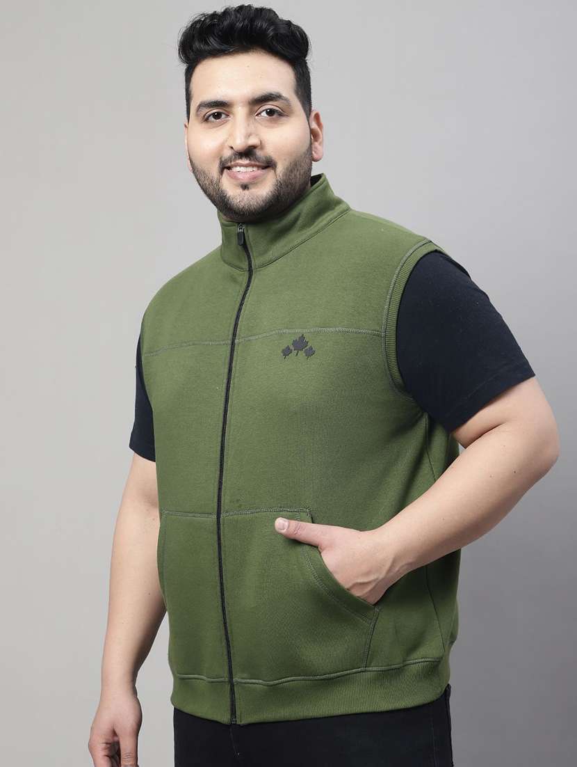 men olive cotton casual jacket - 22464925 -  Standard Image - 1