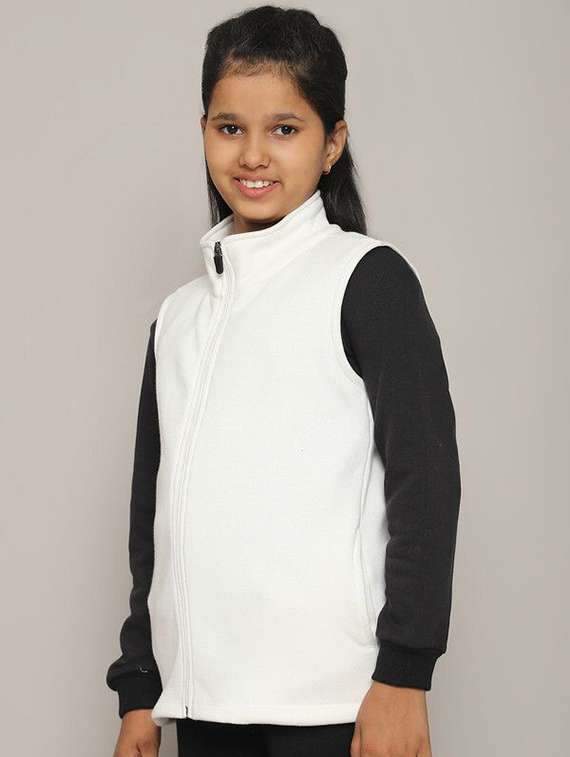 girls white cotton regular jackets & coat - 22464931 -  Standard Image - 1